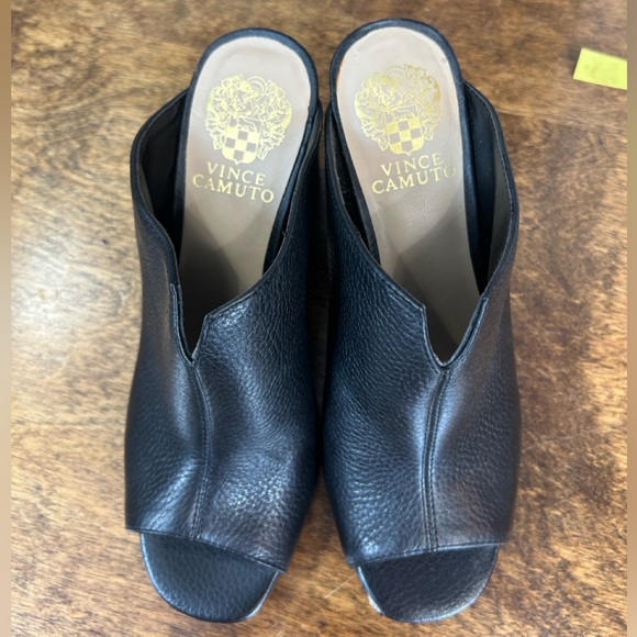 Vince Camuto Black peep toe Leather Heels - Picture 5 of 16